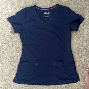 Navy healing hands scrub top